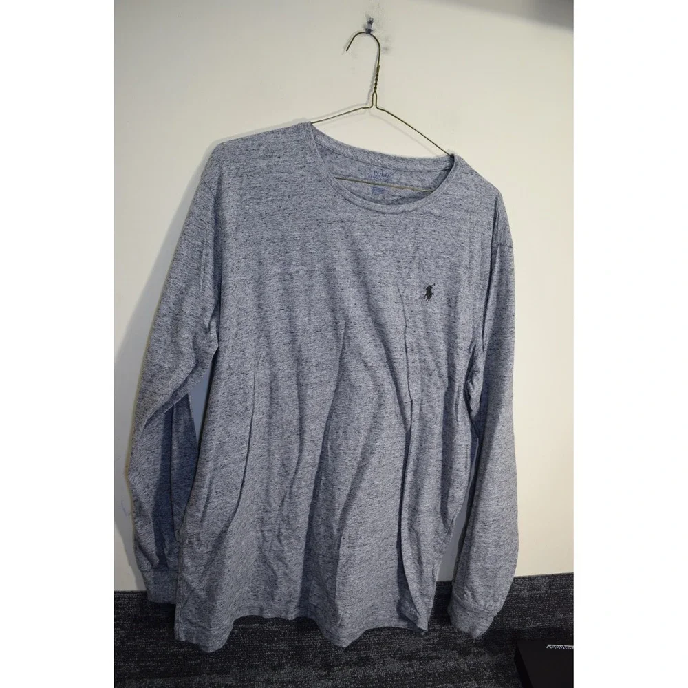 Polo Ralph Lauren Long Sleeve Cotton T Shirt MENS XL Heather Gray Soft